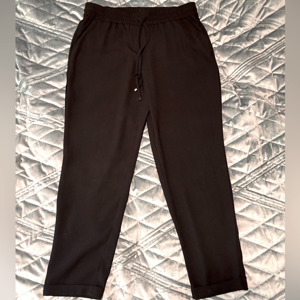 ALFRED SUNG Pull On Trousers, Black, Sz Medium